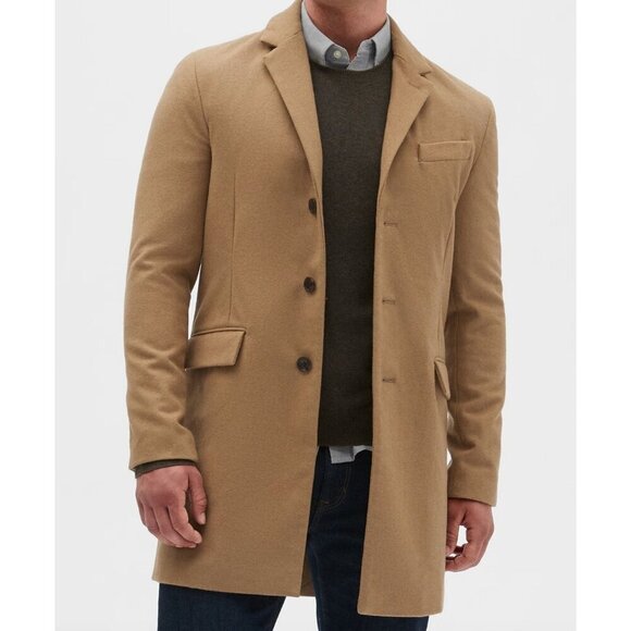 NWT Banana Republic Camel Wool Blend Topcoat Jacket Men's Size M - Picture 1 of 7